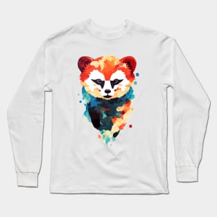 Red Panda Wild Nature Animal Colors Art Long Sleeve T-Shirt